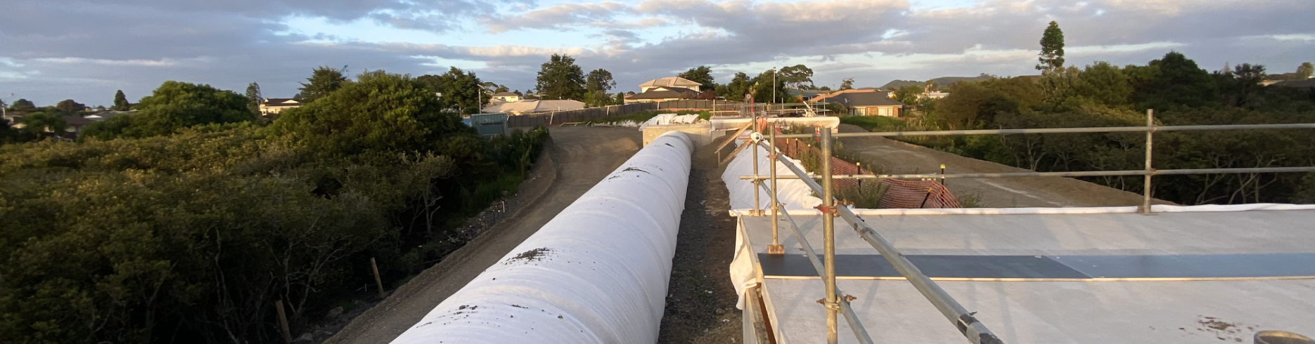 INFRAPIPE - Case Study - Harania Panoramic view of the completed Harania Creek wastewater diversion project.